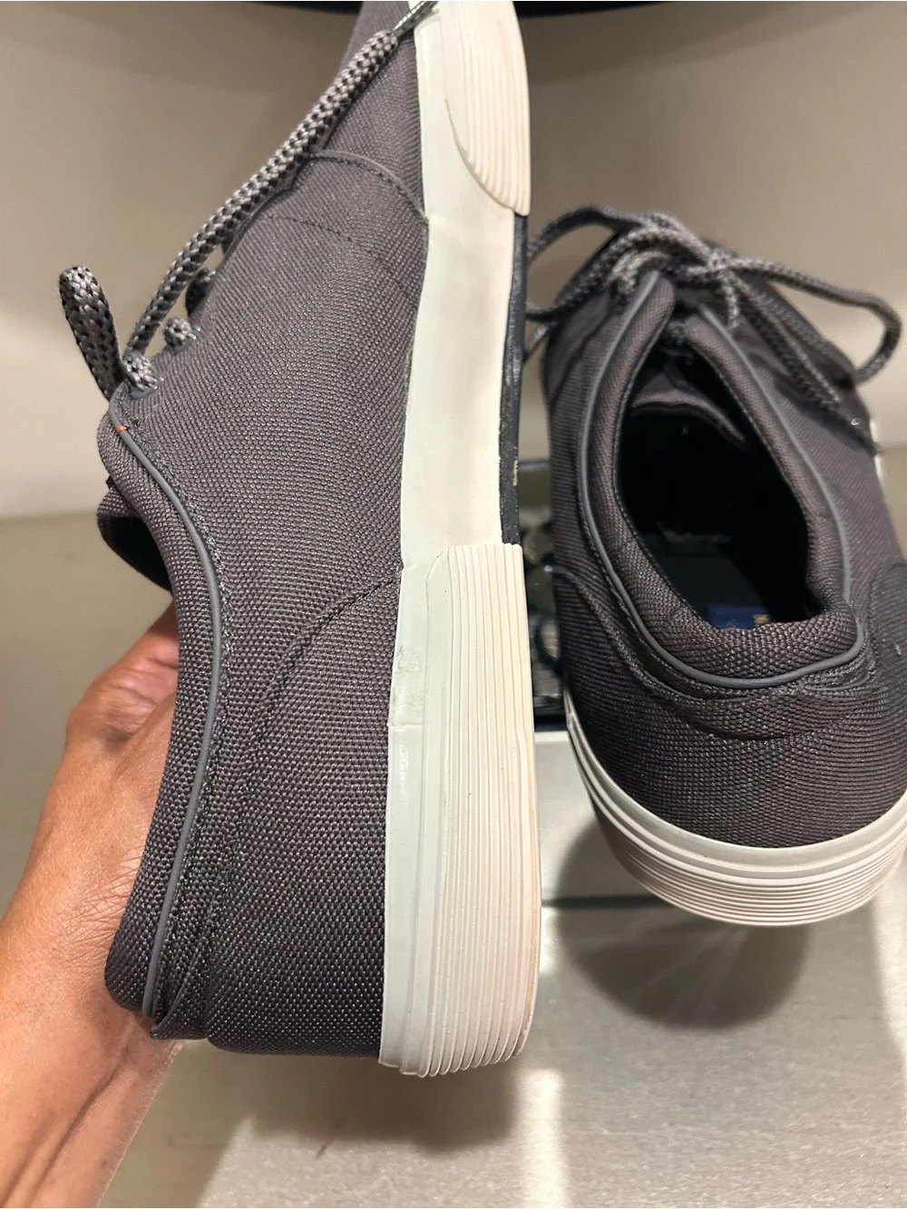 Polo by Ralph Lauren Men's Charcoal Canvas Lace-Up Sneakers